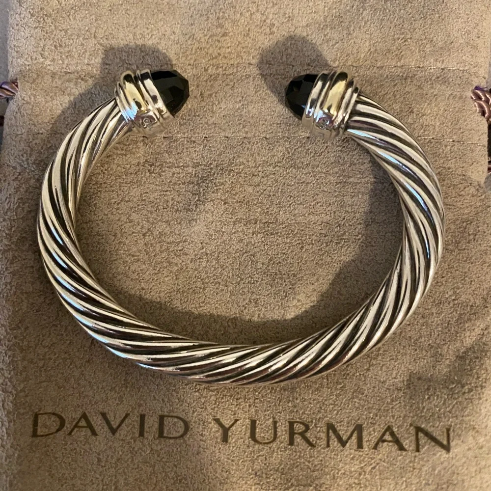 David Yurman 7mm black onyx cable bracelet - Picture 2 of 8